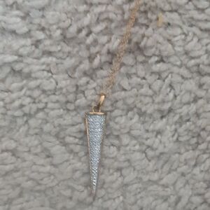 NWT Sparkling Gold and Silver Textured Pendant Necklace